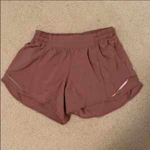 Lululemon pink short 4 inch inseam.